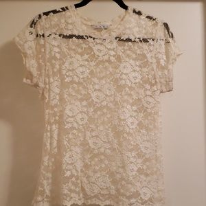 Cabi sz Large cream lace top